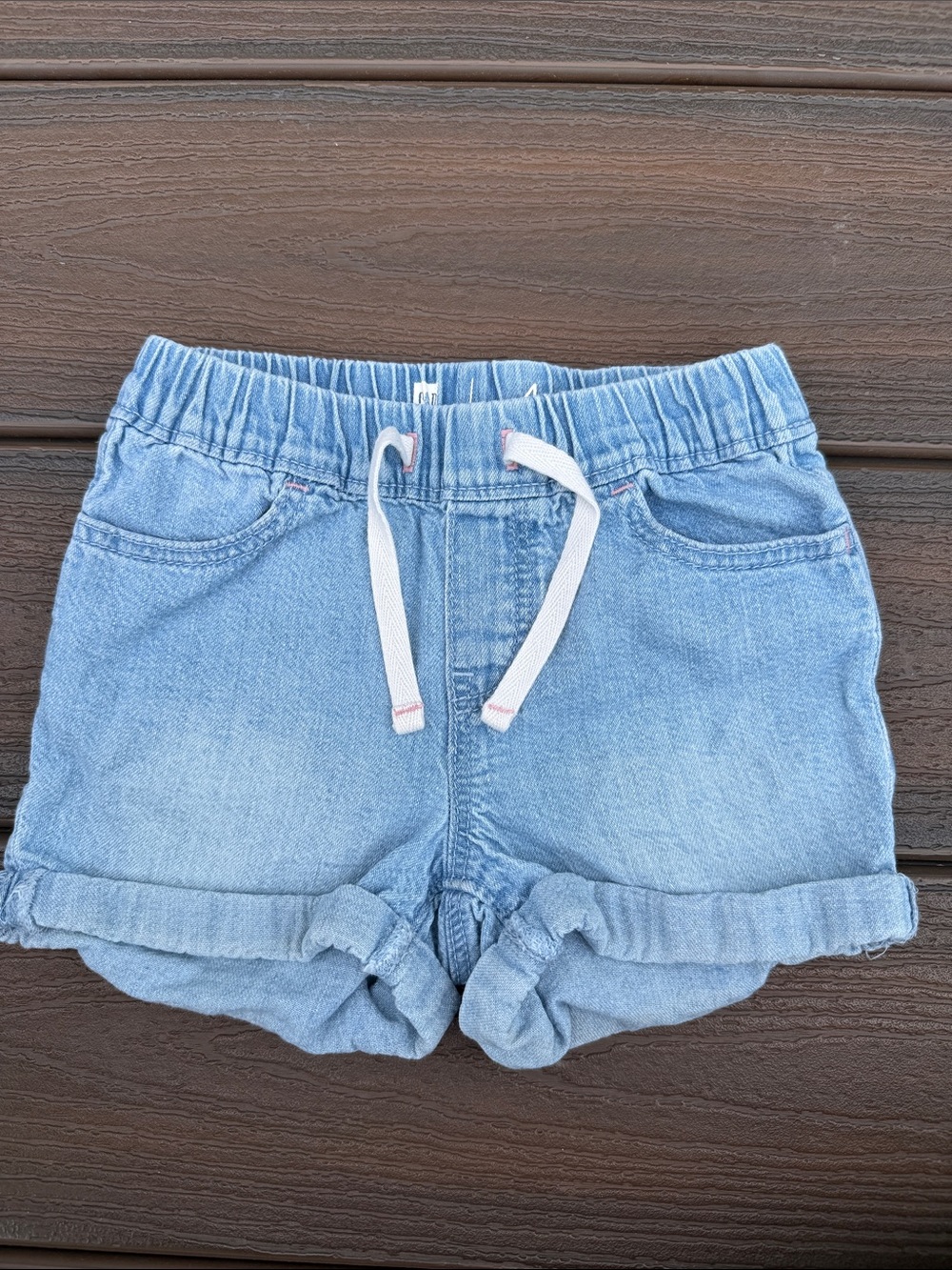 GAP Light Wash Denim Drawstring Shorts